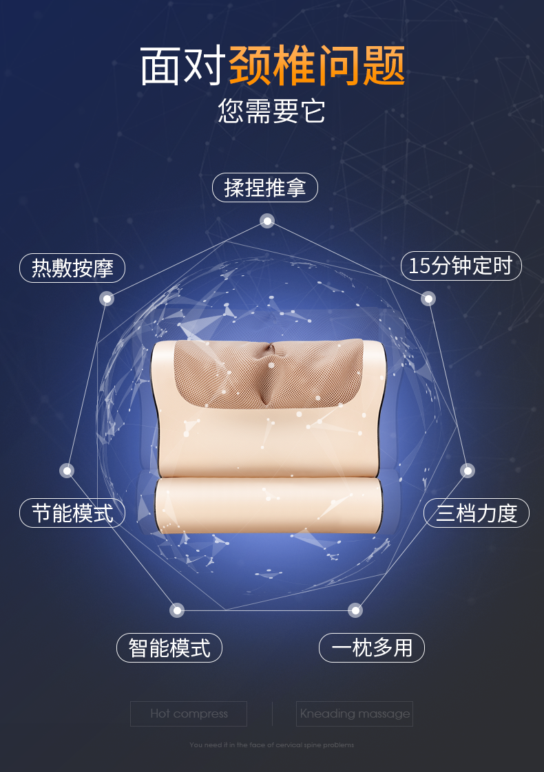 金凯瑞 多功能按摩枕 可双向拉伸 图2