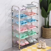 Stainless steel shoe rack Simple household shoe rack Economical multi-layer storage shoe cabinet Dormitory bedroom dustproof boot price