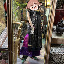 Unyear-old Aso original design Xiangyun gauze plate buckle long vest dress midsummer national style ancient style 2024 new summer