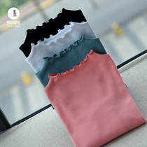 Clear autumn and winter children's clothing girls wooden ear collar bottoming shirt baby coat cotton children long sleeve T-shirt