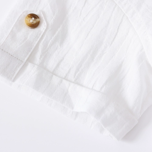 Летняя детская белая хлопковая рубашка для мальчиков, детская одежда