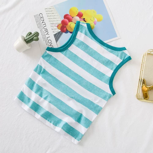 Летняя детская майка для мальчиков, летняя одежда, в корейском стиле, детская одежда