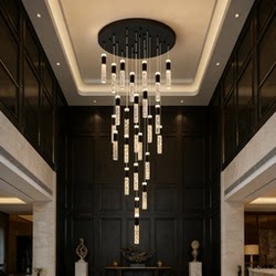 2026 New Model Living Room Chandelier, Italian Minimalist Style, Elegant and High-End, Suitable for Hall, Staircase, Hollow Loft, Rotating Chandelier