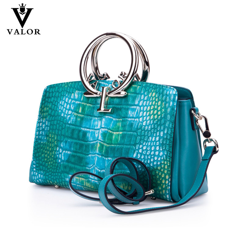 VALOR European and American leather women's bag tide shoulder bag high-end crocodile pattern leather diagonal leather luxury handbag