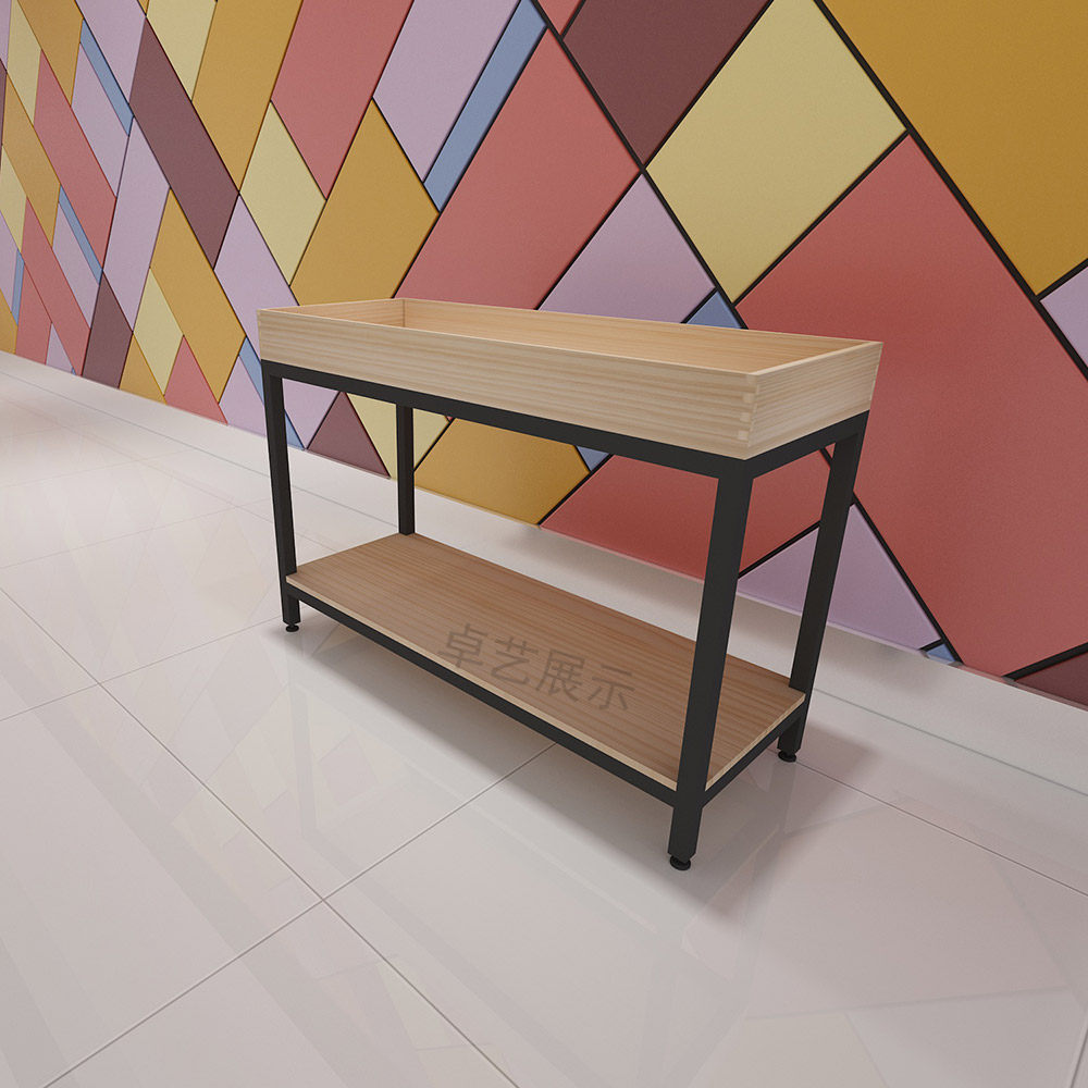 Convenience store wooden fruit basket display fruit and vegetable rack supermarket fruit and fresh vegetables Nakajima shelf sub-promotion table 54