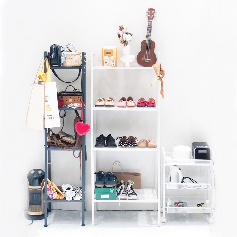 Shelf floor multi-layer shelf Nordic simple iron bedroom bookshelf living room home kitchen storage rack