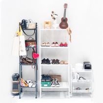 Storage rack Floor multi-layer storage rack Nordic simple wrought iron bedroom bookshelf living room household kitchen storage rack