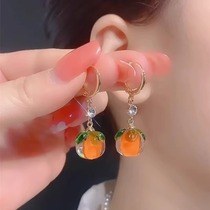 (Déstockage de sortie) Boucles doreilles Persimmon Ruyi pour femmes Boucles doreilles Persimmon Orange 丨 Vente Flash à Durée Limitée 丨