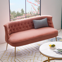 Pink Small Household Type Single Double Trio Sofa Nordic Light Lavish Internet Red Ins Balcony Bedroom Clothing Shop Small Sofa