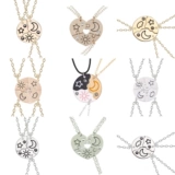 Открыть школьный сезон, лучший друг, вышивка, ожерелье, солнце, луна, туманность, кулон в форме любви, студенческий жетон дружбы, лучший подарок на день рождения