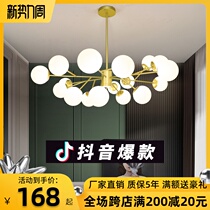  Nordic light luxury living room lights Modern creative bedroom dining room study lighting Net Red personality magic bean molecular chandelier