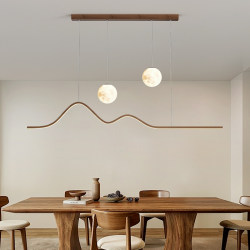 Japanese Retro Restaurant Chandelier, Modern Minimalist Homestay Tea Room, Zen Walnut Wood Full-Spectrum Eye-Protecting Antique-Style Lamp