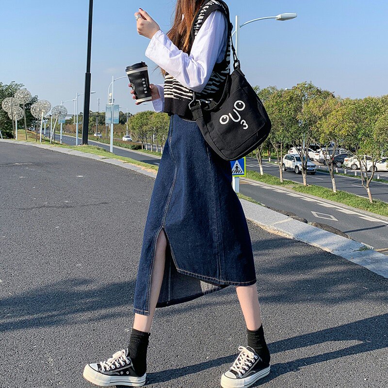 Suitable for fat people Skirt Veil belly Fat Sister Big Size size High waist irregular mid-length version Skirt Woman Spring Autumn