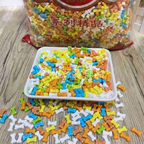 Assorted fruity candy bone shape solid tablet candy fruit flavor cake decoration candy kids snack
