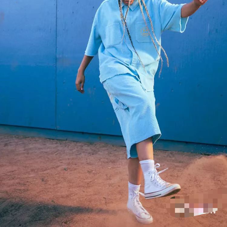 Dre Justinbieber Smiley Face Pacific Blue Corduroy Shorts Unisex Style All-Over Web Exclusive Find