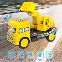 Universal digging engineering vehicle simulation model Light music electric car Boy baby childrens toy car