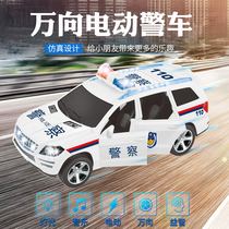 Universal police car can open the door simulation model electric car 110 public security car boy baby childrens toy car