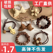 Simple retro cute hair tie for women rubber band high elastic hair rope internet celebrity temperament versatile hair rope headwear
