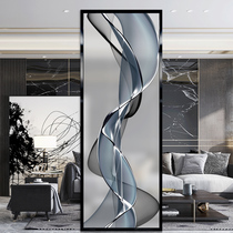 New simple screen partition living room background entrance frosted transparent painted double-sided effect art glass customization