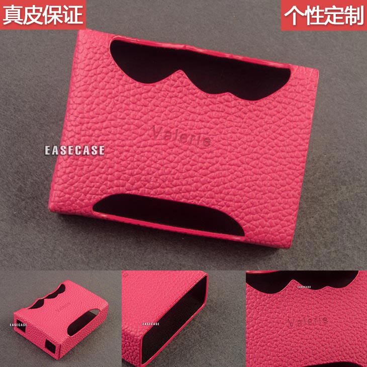 A6 section EASECASE Custom chord mojo genuine leather sheath protective sleeves Bull Neck Tattooise Red