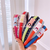 Abalone Fish 2022 Spring New South Korea Children Hair Accessories Girl Sweet and Sweet Stick Cloth Embroidered Fabric Hair Stirrup Head Hoop