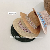 2021 summer new net red Korean ins girls retro floral bow sunscreen sunshade fisherman grass hat