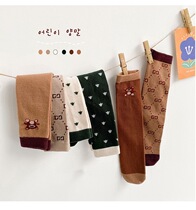 2021 autumn new children boys and girls baby Classic G printing bear small tree cartoon socks cotton socks