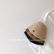 Abalone Fish Korea 2021 Fall New Men And Women Children Pure Color Pit Strips Cotton Thread Knit Bucket Fisherman Hat