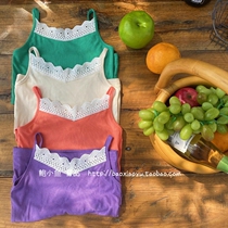 Bao Xiaoyu 2022 summer new Korean ins girl sweet soft waxy pit strip solid color cotton edge vest camisole