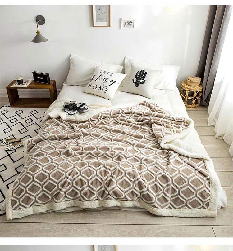 Jacquard nhung jacquard nhung cộng với chăn 280g chăn stereo bình thường cashmere chăn dày chăn mùa đông giường - Ném / Chăn chăn lông tuyết nhung
