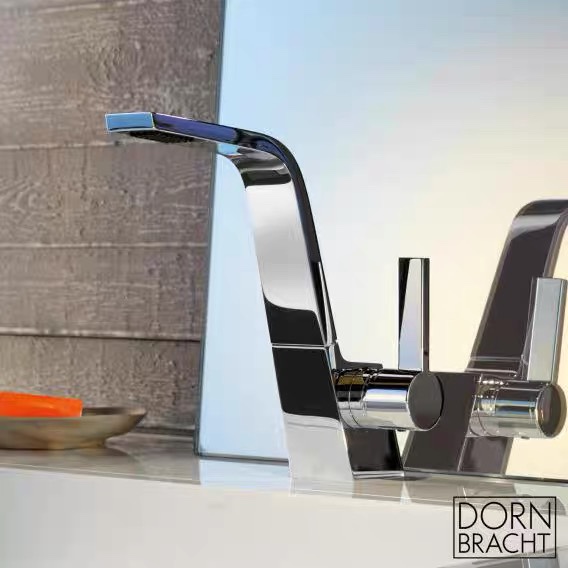 German Contemporary Dragon Bathroom Sink Faucet with Hot and Cold Water, Under-Counter Basin Faucet