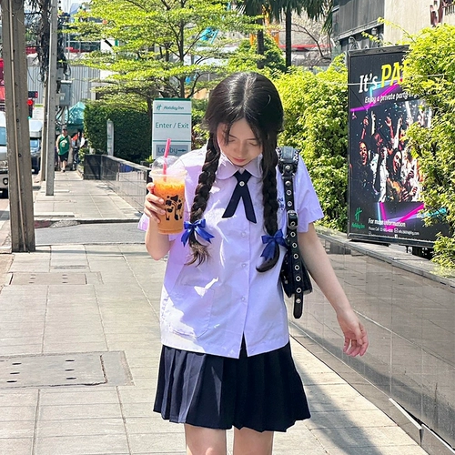 Студенческая юбка в складку, рубашка, форма, комплект, Таиланд, полный комплект