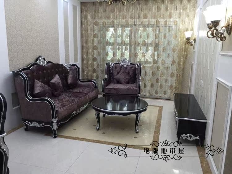 Sofa phong cách châu Âu kết hợp đồ gỗ rắn phòng khách sofa vải căn hộ nhỏ tân cổ điển sofa khách sạn câu lạc bộ sofa - Nội thất khách sạn