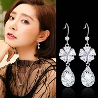 Artificial zirconia earrings silver A5051