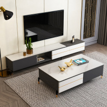 Italian light luxury modern simple rock board coffee table TV cabinet combination set living room household small apartment minimalist cabinet
