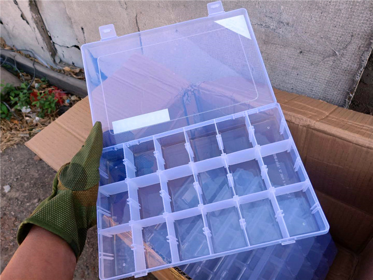 Retired Precision 18 Grange plastic panes Box transparent cover Classification box accessories Containing Finishing Box fishing parts Plaid