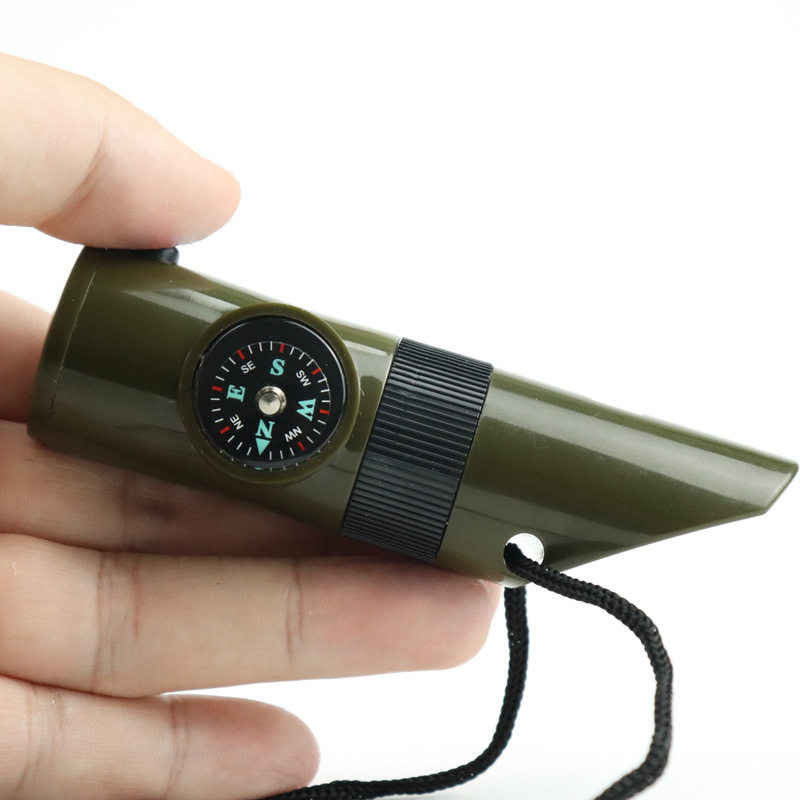Military paratroopers collection whistle outdoor emergency rescue compass portable camping life-saving whistle seven-in-one light