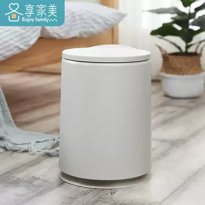 Nordic round push-on trash can with lid Garbage classification Living room Bedroom household kitchen Bathroom garbage classification