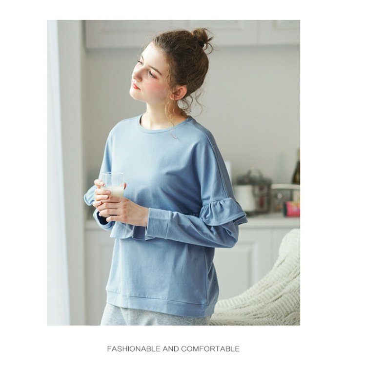 Đồ ngủ nữ Senma cotton mùa xuân và mùa thu Sinh viên tươi Hàn Quốc có thể mặc áo dài tay xù đồ lót nữ