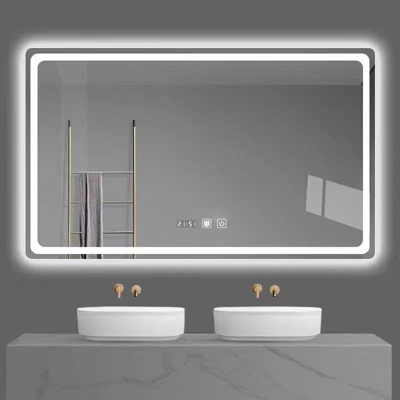 Backlit Smart Mirror with Touch Screen, Wall-Mounted Bathroom Led Mirror with Light, Anti-Fog Bathroom Mirror, Toilet Vanity Mirror