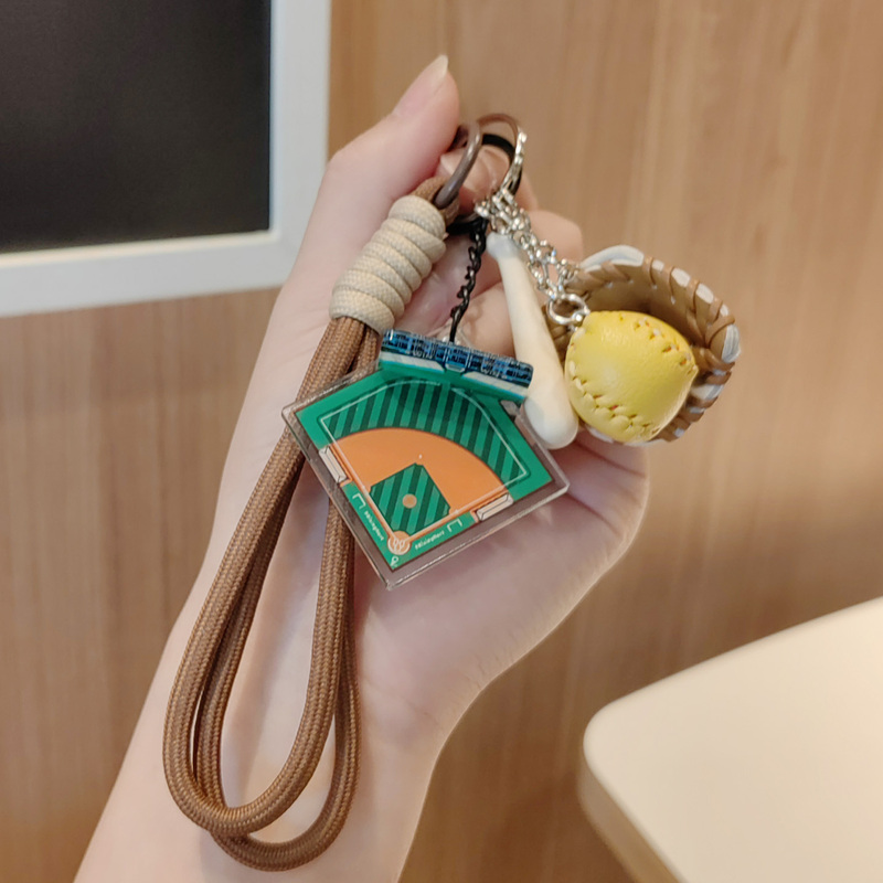 Creative Baseball Field Keychain, Sports-Themed Braided Rope Baseball Pendant, High-Value Decoration, Small Gift for Men and Women Creative Baseball Field Keychain, Sports-Themed Braided Rope Baseball Pendant, High-Value Decoration, Small Gift for Men and Women