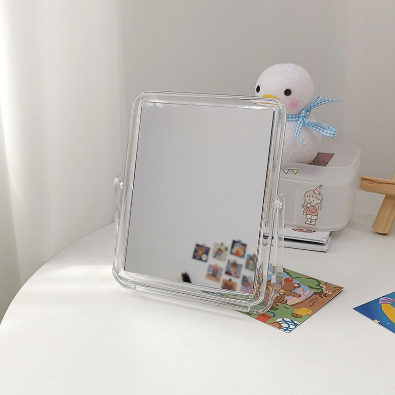 Pig Three-year-old Ins Cosmetic Mirror Brief Desktop Transparent Acrylic Student Dormitory Desktop Wind Bifacial Dresser mirror 
