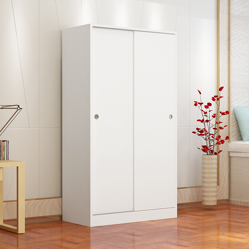 Simple Modern New Solid Wood Sliding Door Wardrobe Locker Super