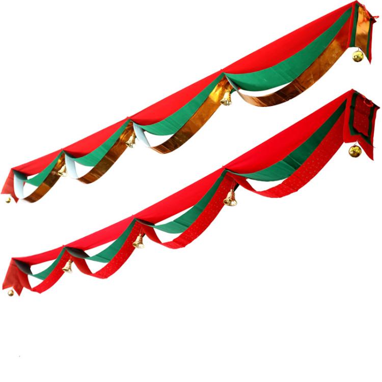 500cmX20cm three-section serial Christmas decoration suspended ceiling bell wave flag Christmas flag Christmas decorations