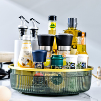 Clean Power Kitchen Kitchen Rotatable Flavoring Shelve Condiment Corner Special Oil Salt Sauce Vinegar Round Containing Box Rack