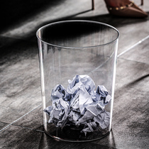 Transparent trash can household living room light luxury Net red high-end trash can office paper basket simple Nordic personality