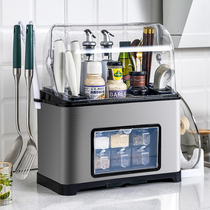 Jie God kitchen holder knife holder seasoning bottle seasoning bottle seasoning stainless steel multifunctional household chopsticks storage box