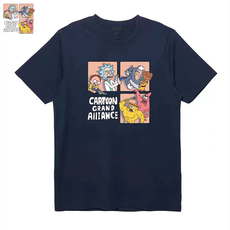 Tom and Jerry Co-Branded Rick and Morty Short-Sleeved Trendy T-Shirt Basketball Sports Pure Cotton Casual T-Shirt Half-Sleeve Tom and Jerry Co-Branded Rick and Morty Short-Sleeved Trendy T-Shirt Basketball Sports Pure Cotton Casual T-Shirt Half-Sleeve