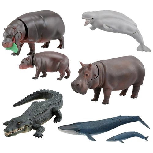 Takara tomy, морская модель животного, игрушка, крокодил, бегемот