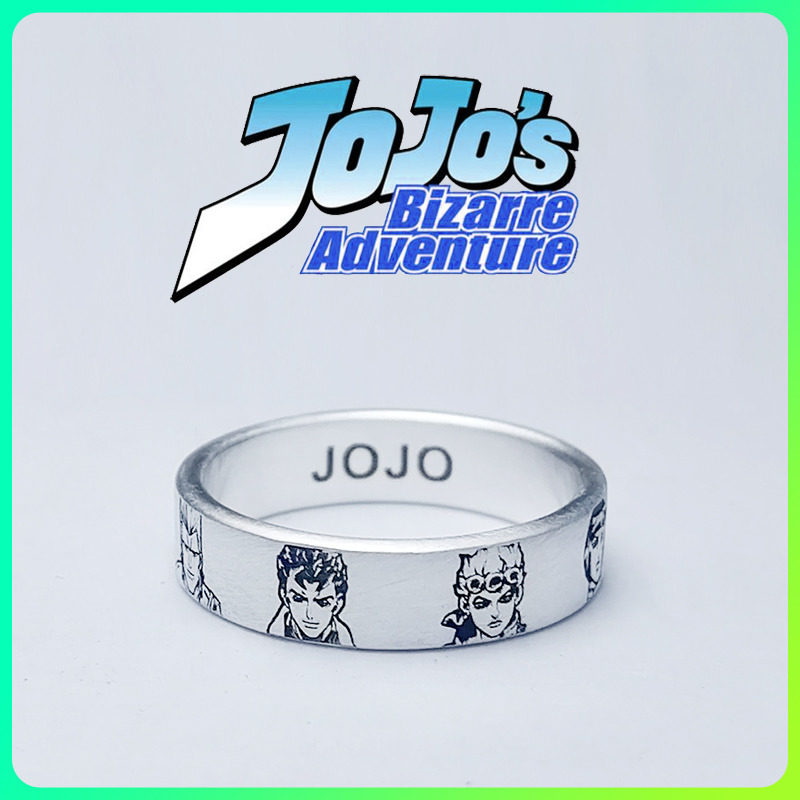 JOJO's Bizarre Adventure Cartoon Characters Sterling Silver Animation Ring Giorno Kujo Xuren Joseph